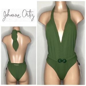 New. Johanna Ortiz green Seashell swimsuit. Small. Retails $495